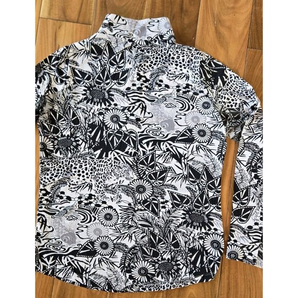 Ibkul SMALL Golf/Hike 1/4 Zip Pullover Paisley Long Sleeve Mesh SleeveCool Top - Picture 9 of 10